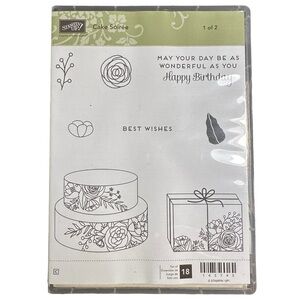 Stampin’ Up! Birthday Card Rubber Stamp set of 18 New in Storage Case